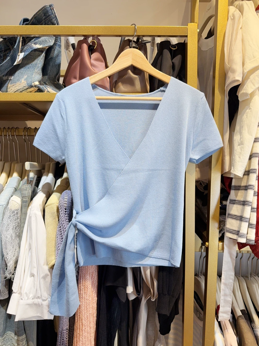 V Neck Tie Front T-Shirt - photo 2