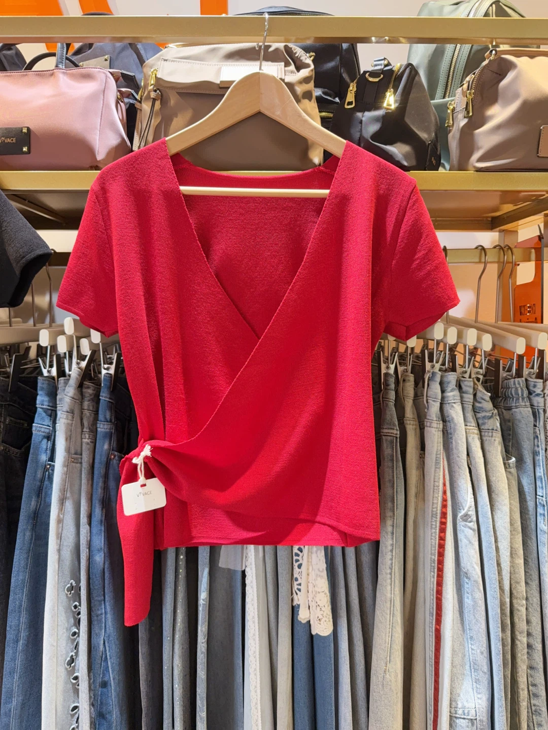 V Neck Tie Front T-Shirt - photo 4