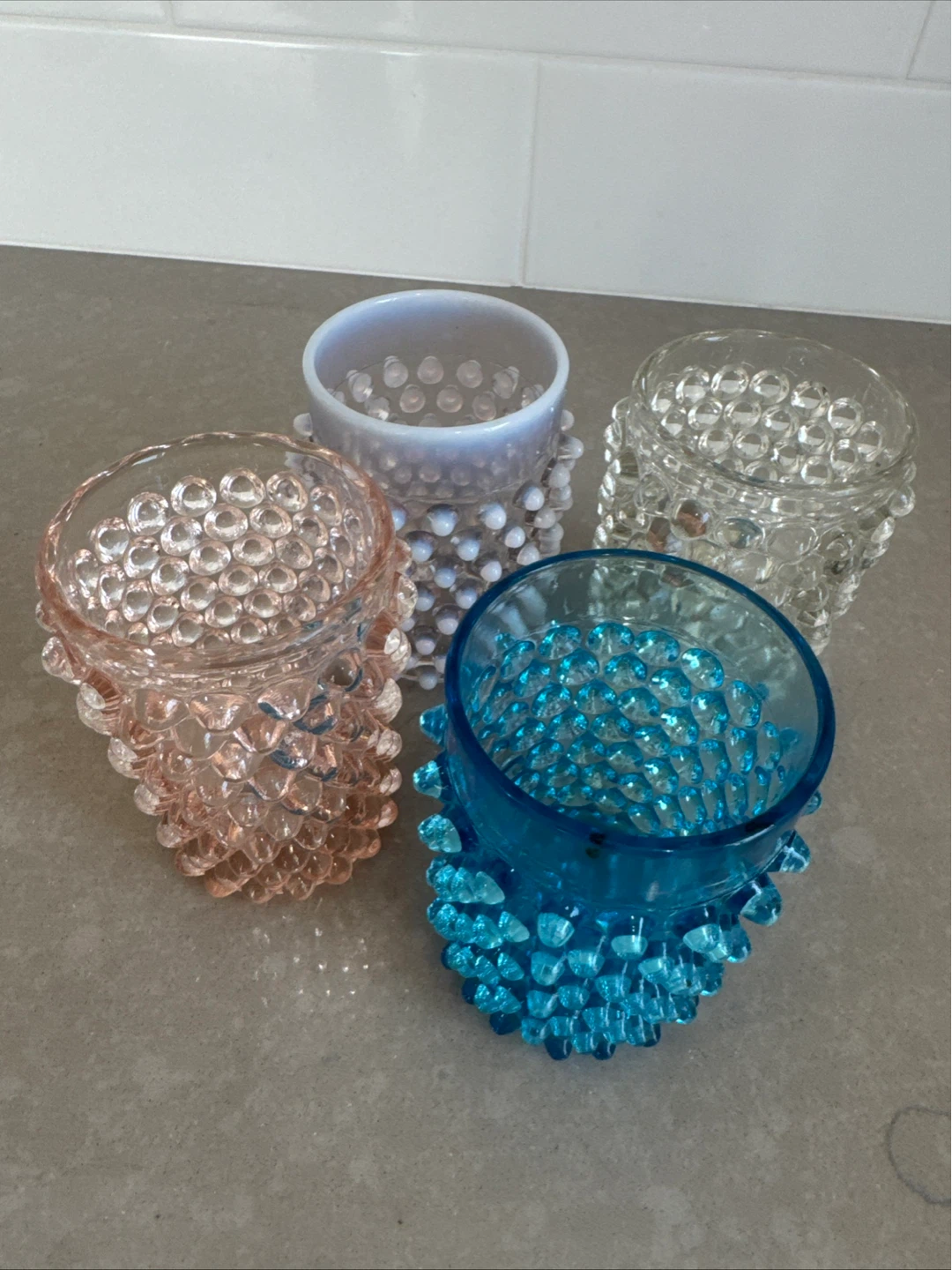 Hobnail Glass Votive Candle Holders Set - photo 4