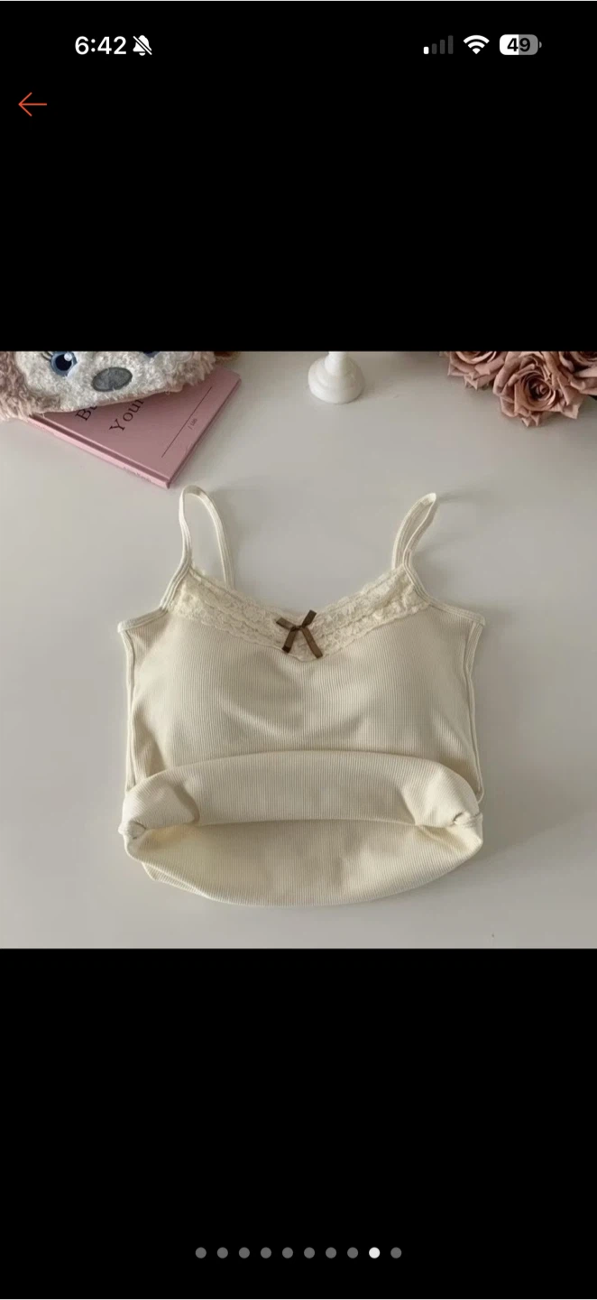 Ribbed Lace Trim Camisole Tank Top - photo 4