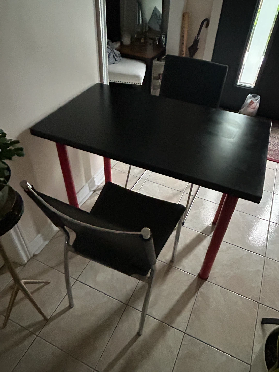 Black Dining Table with Red Legs - photo 4