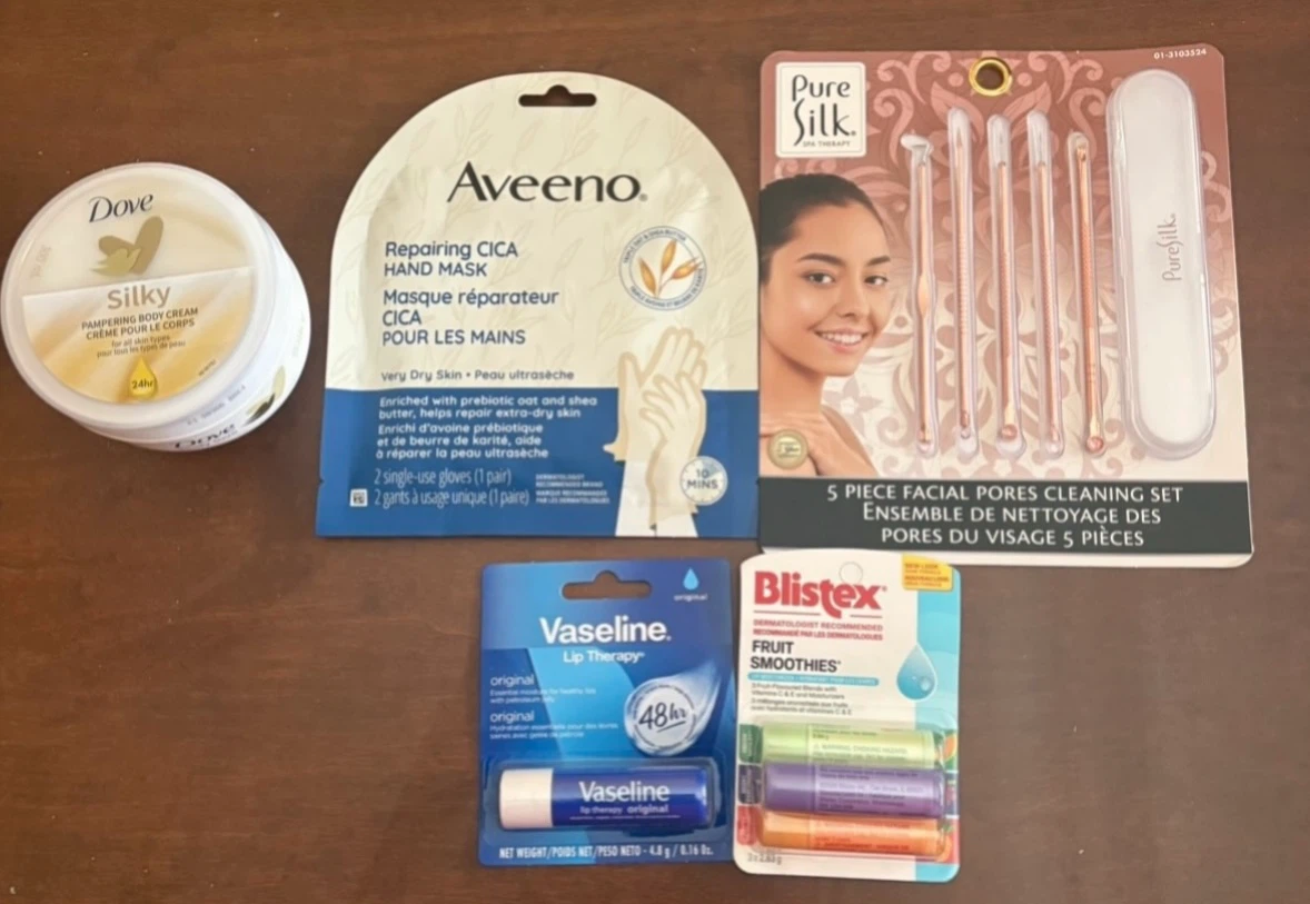 Cosmetics: Dove, Aveeno, Pure Silk, etc.. (All together for $5
