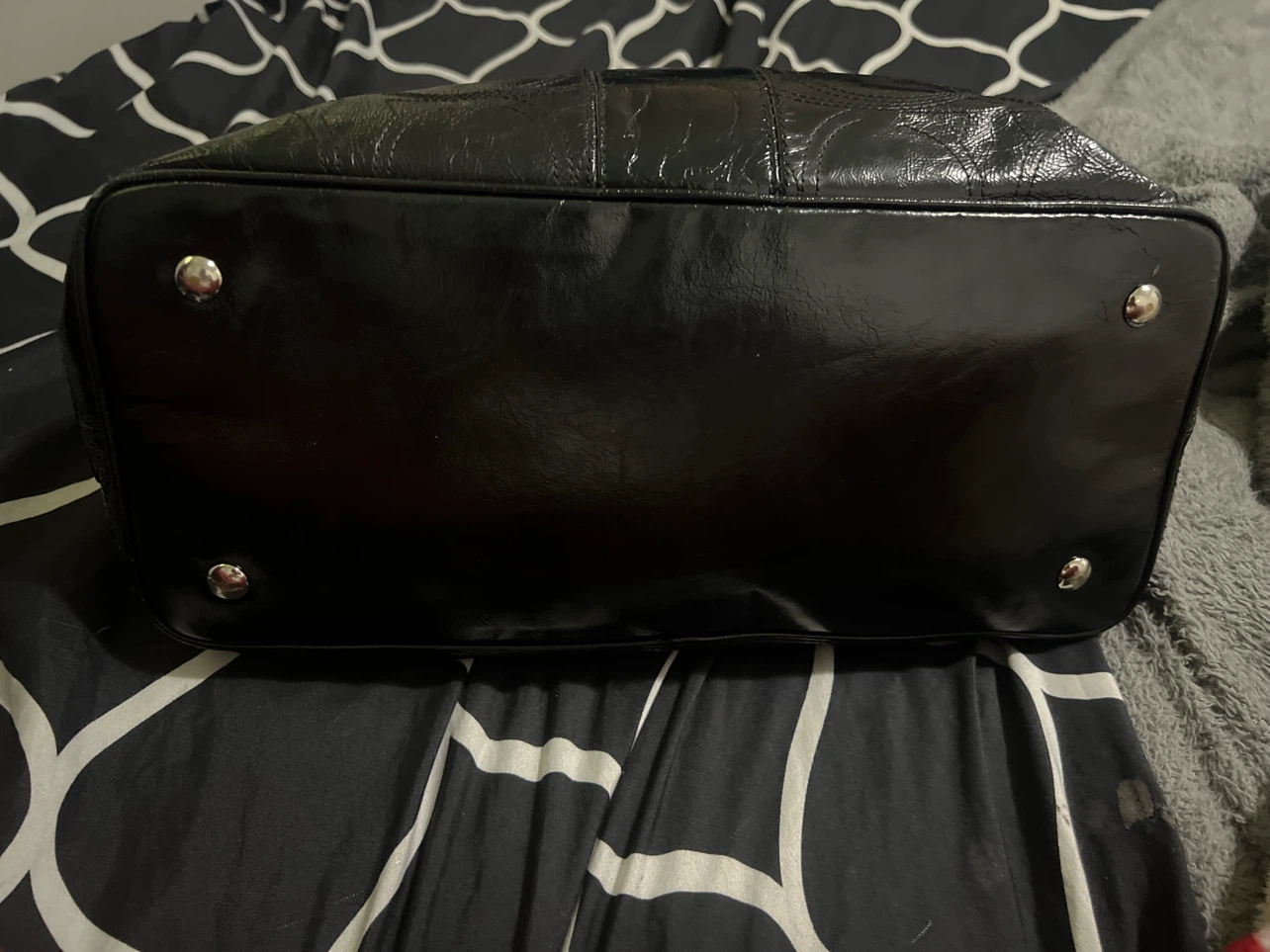Black Patent Leather Coach Handbag - photo 2