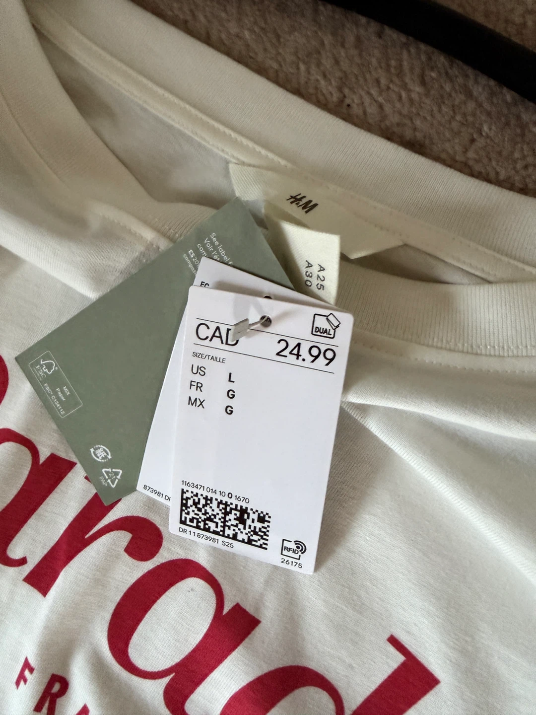 H&M "Le Paradis" Graphic T-Shirt - Large - photo 2