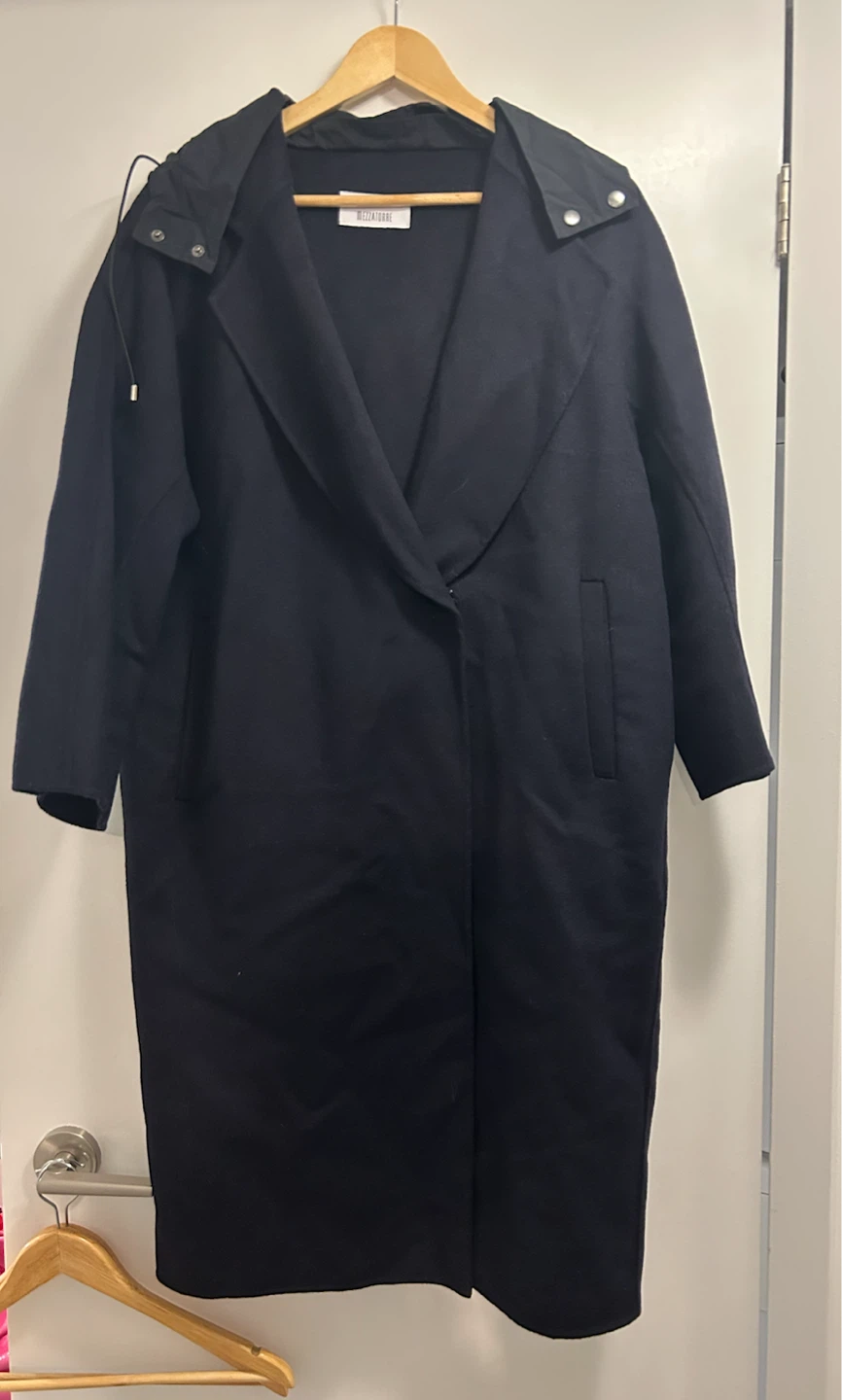 Made in Italy Navy 100% Wool Coat