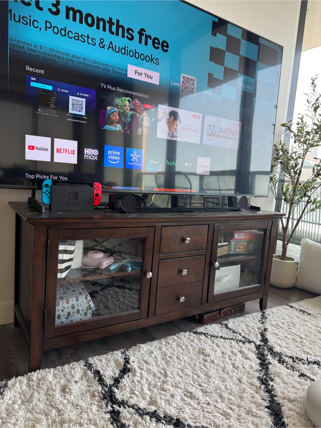 Hardwood tv Console
