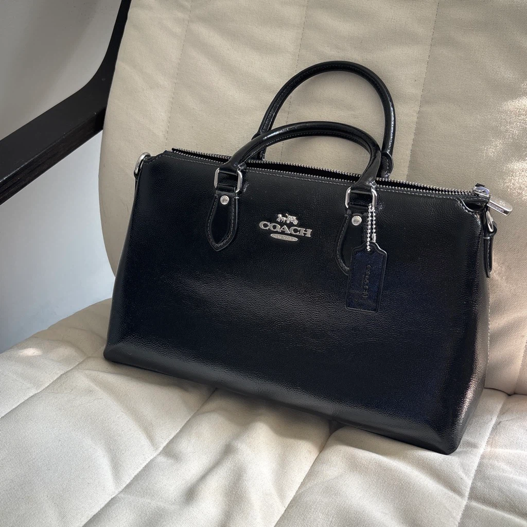 Coach Georgia Satchel Bag Black Leather - photo 5