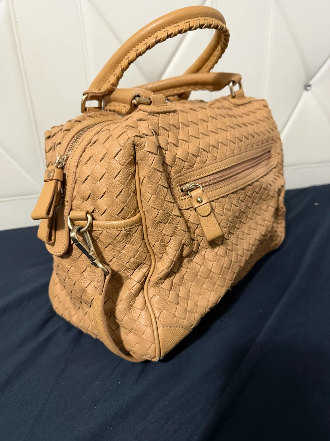 Brera Woven Leather Satchel Purse - photo 2