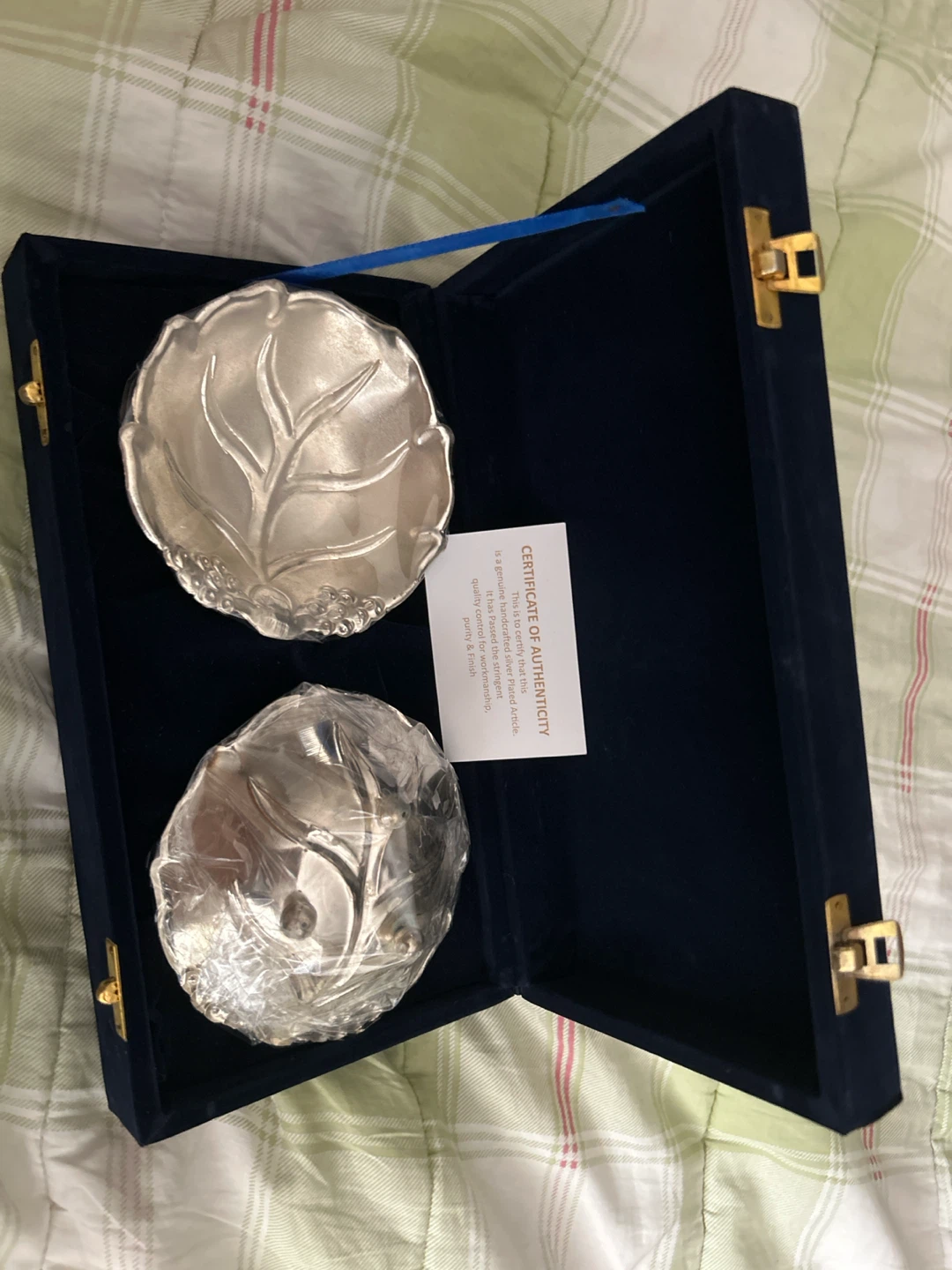 Set of 2 Silver Plated Decorative Bowls with Box - photo 2