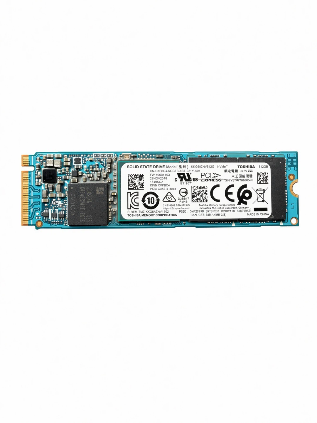 Toshiba 512GB NVMe M.2 Solid State Drive