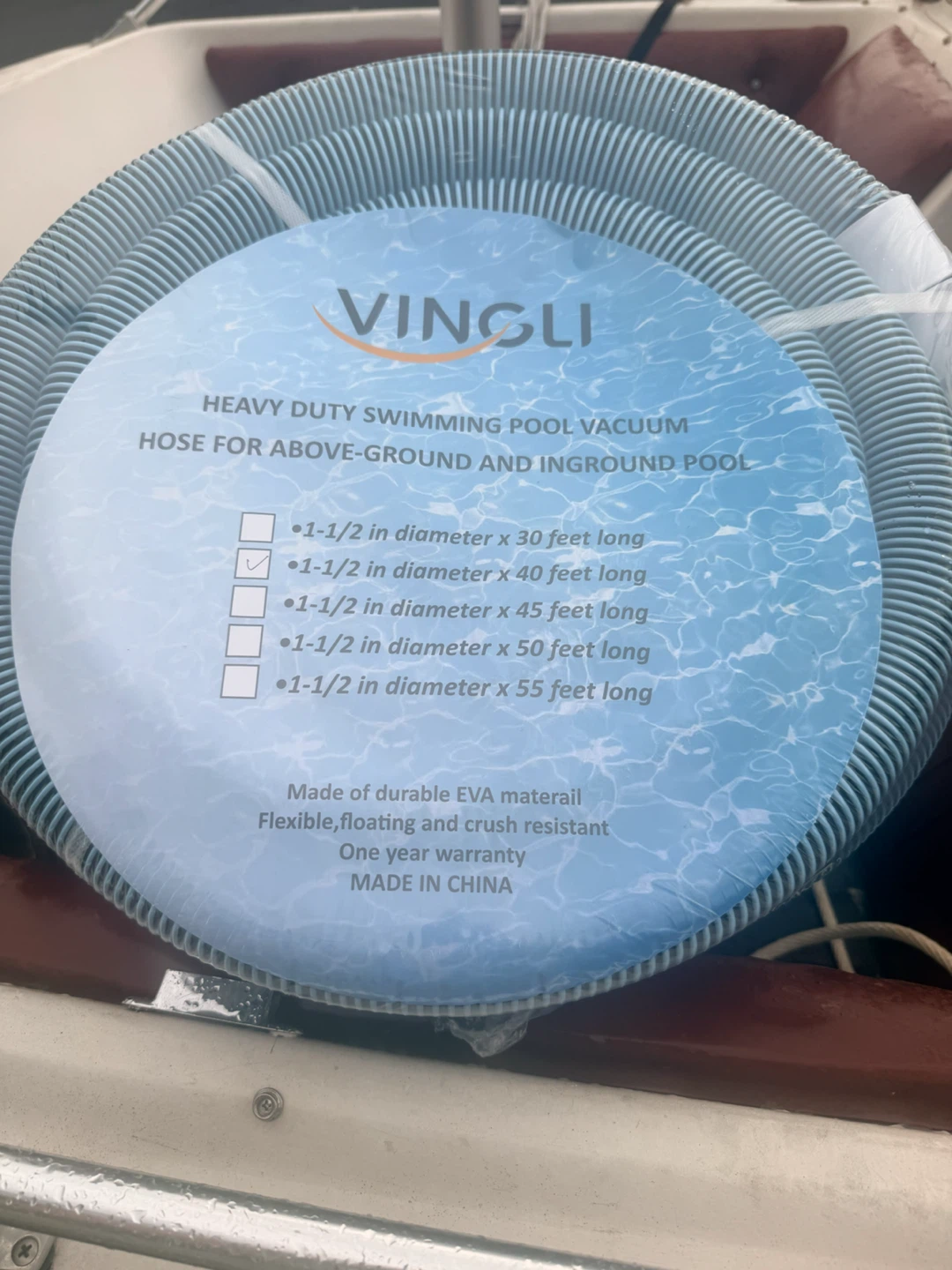 Vingli 1-1/2-Inch x 40-Foot Swimming Pool Vacuum Hose