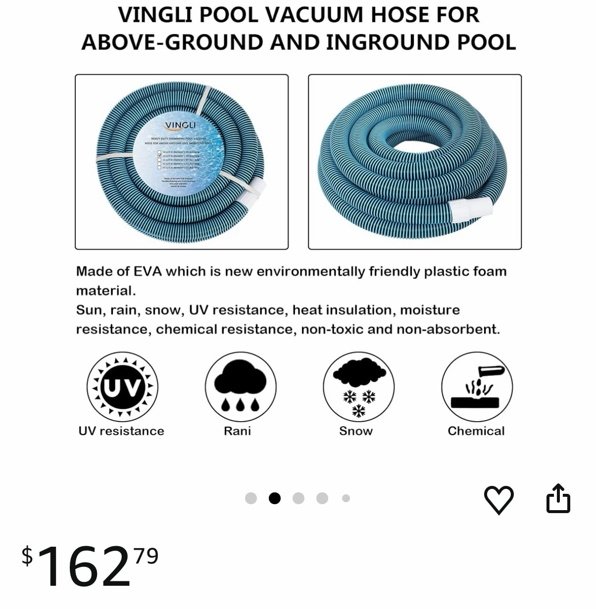 Vingli 1-1/2-Inch x 40-Foot Swimming Pool Vacuum Hose - photo 4