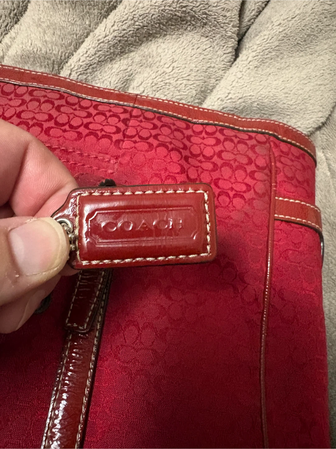 Red Coach Monogram Tote Bag - photo 2