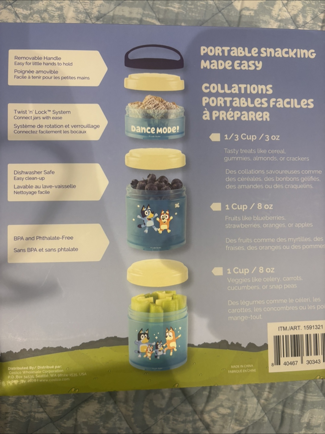 Bluey Snack Stacks Portable Snack Containers - Set of 3 - photo 2