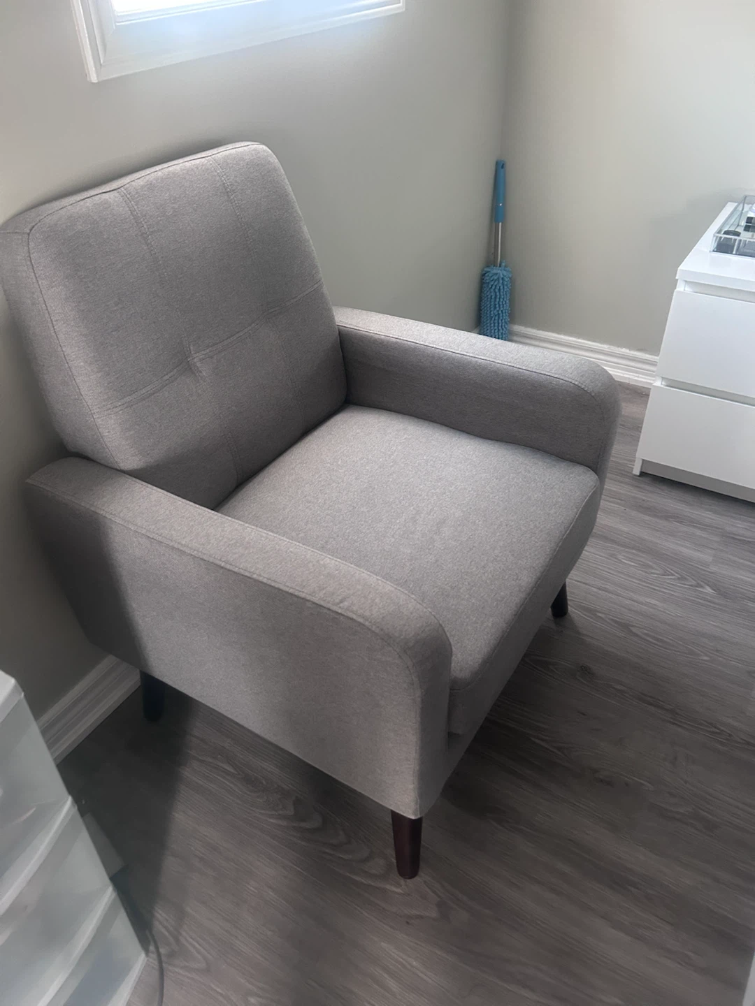Grey Fabric Accent Chair - photo 3