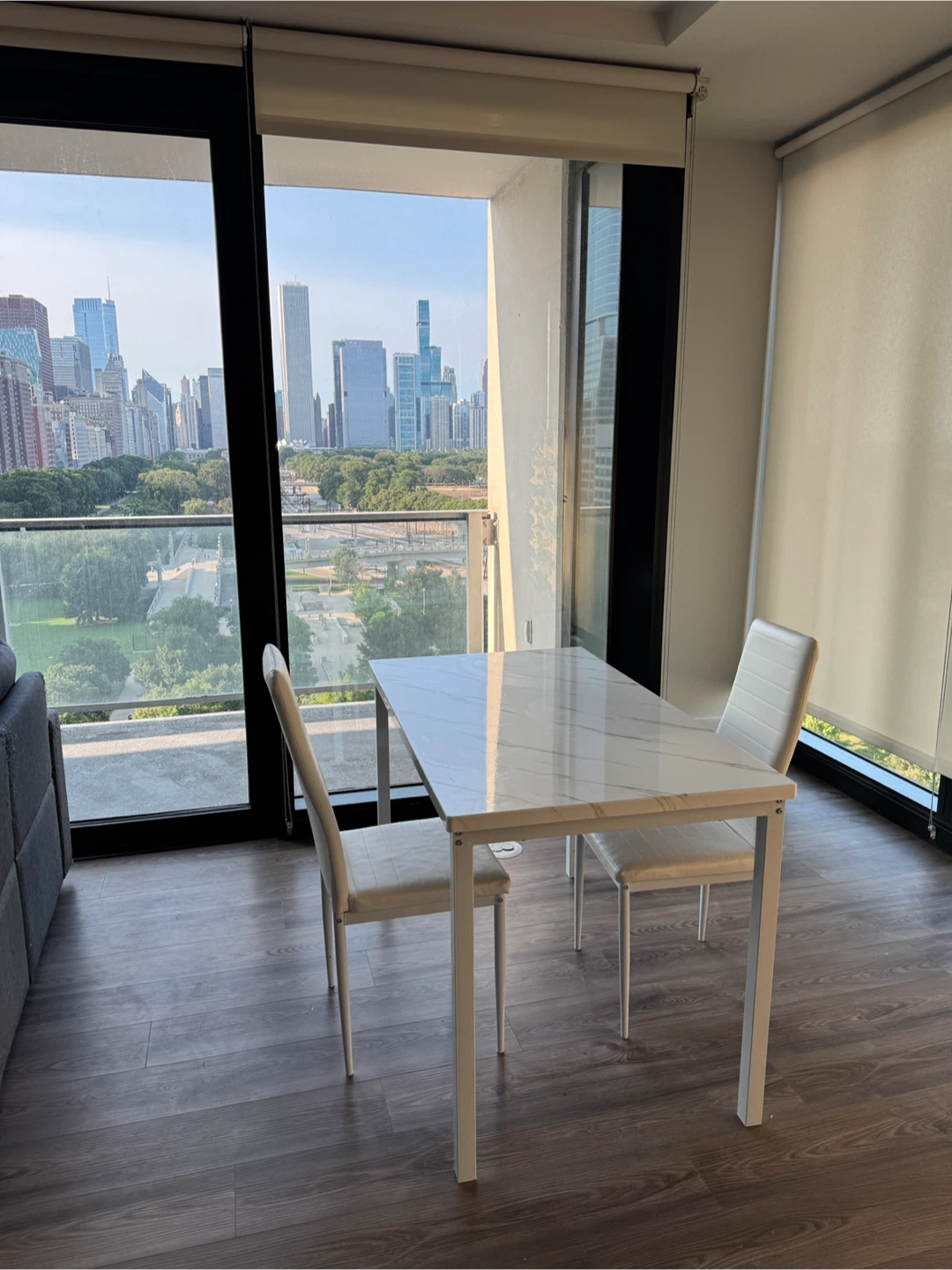 Dining Table （marble finish） with 2 Chairs - photo 2