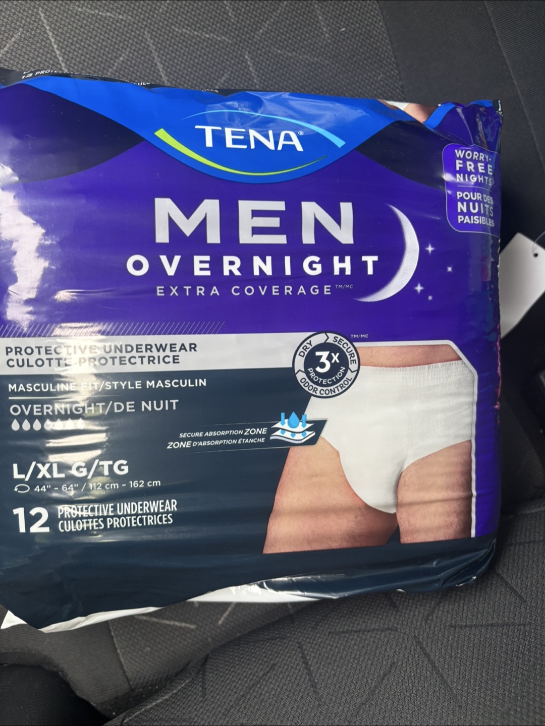 Tena Men Overnight Protective Underwear L/XL (12 pack)