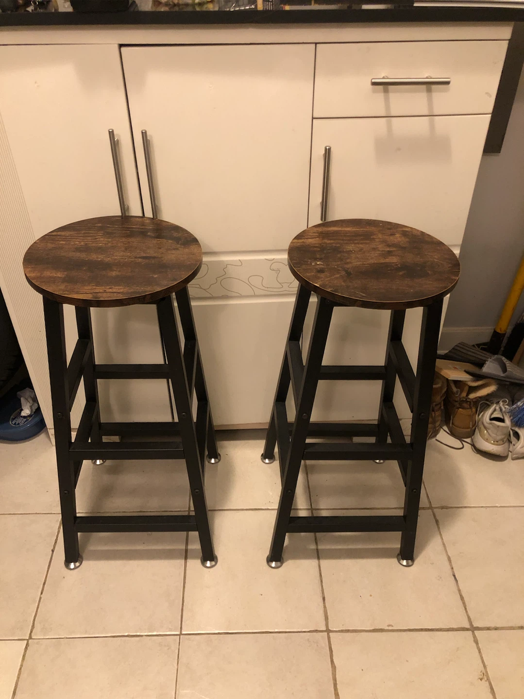 Rustic Wood Bar Stools - Set of 2 - photo 2