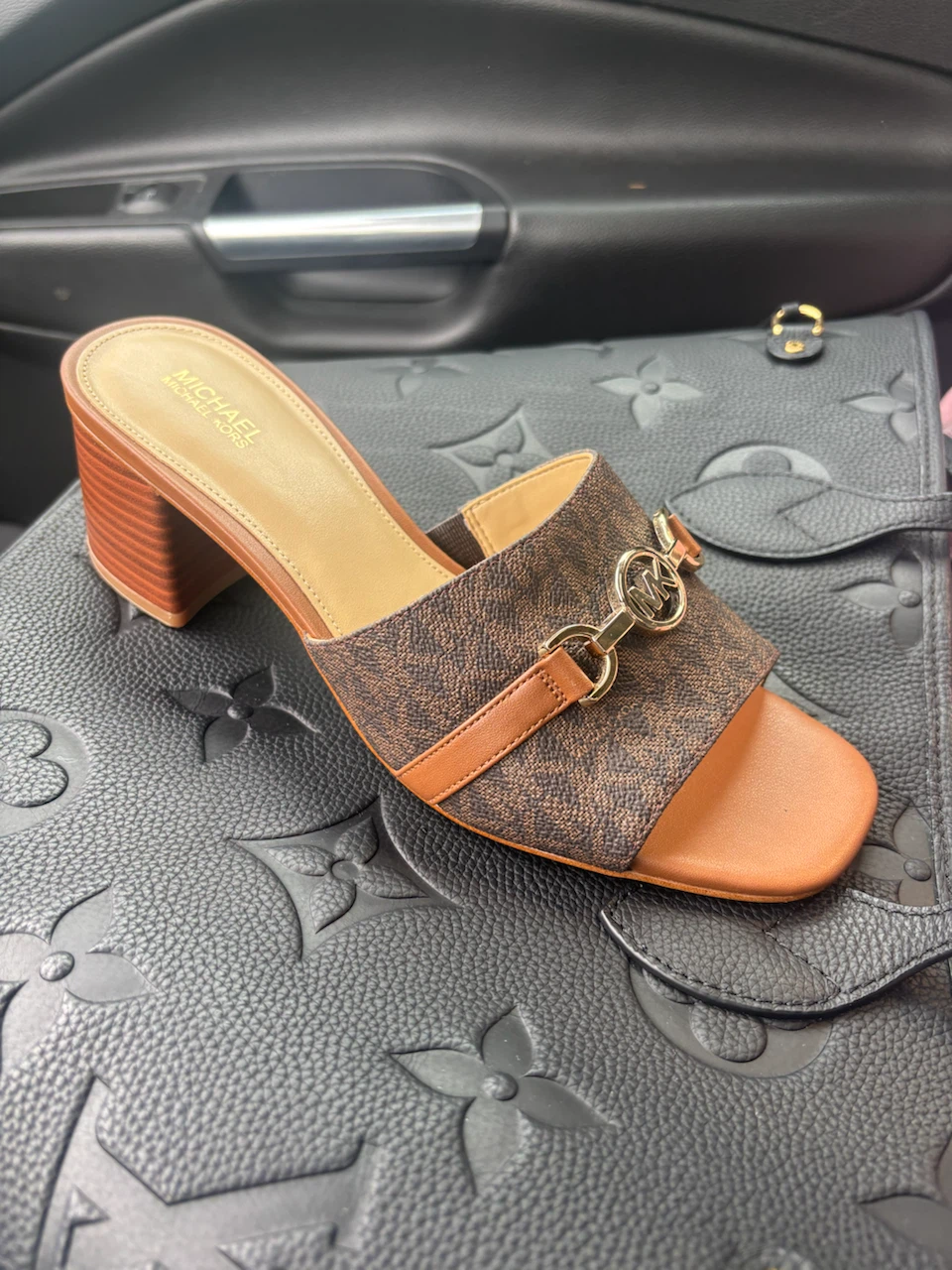 Michael Kors MK Logo Slide Heel Sandals
