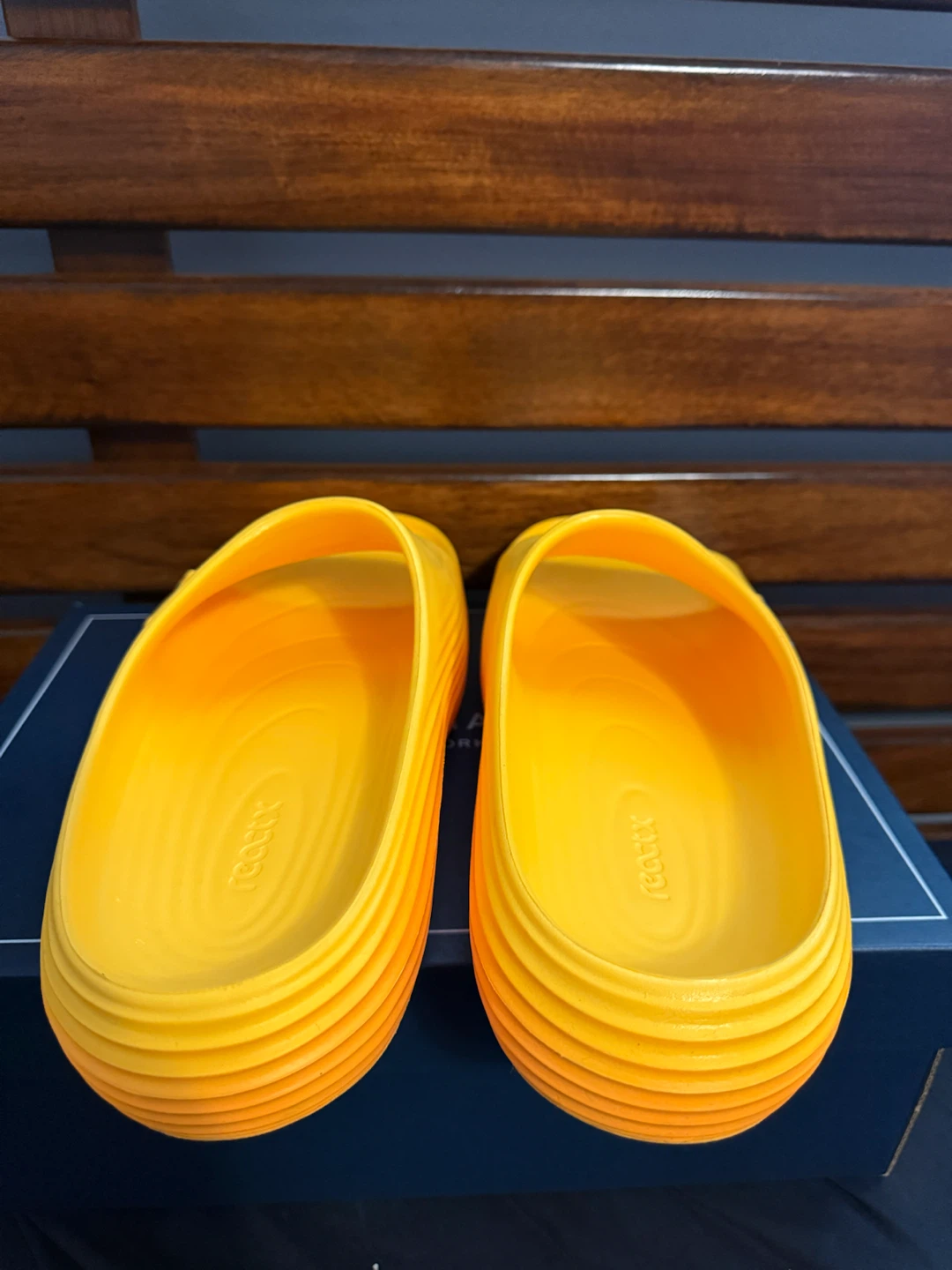Nike ReactX Rejuven8 Slides Orange/Navy Men’s Size 12 *PREOWNED* - photo 5