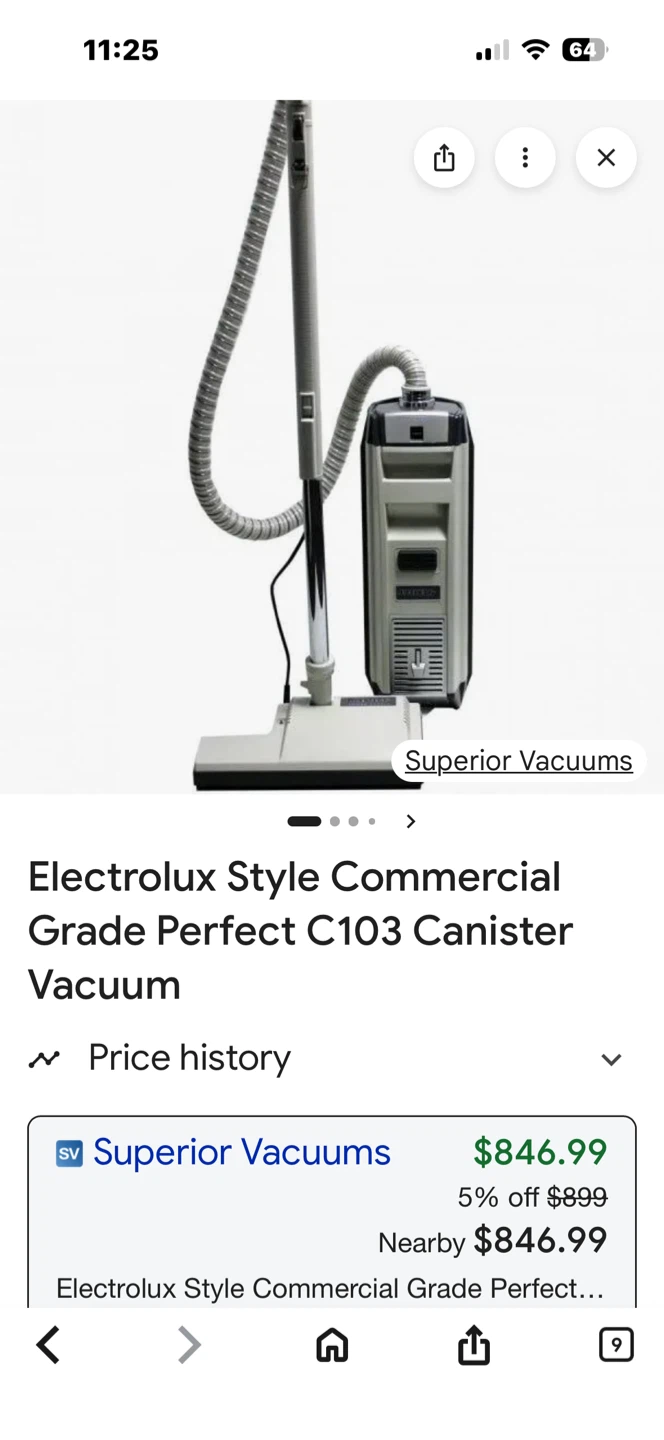 Electrolux Style Commercial Grade Perfect C103 Canister Vacuum