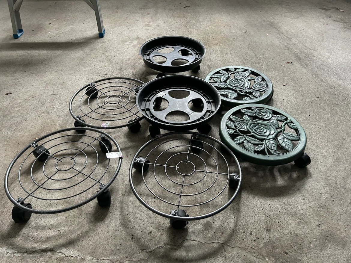 Set of 7 Rolling Plant Caddies