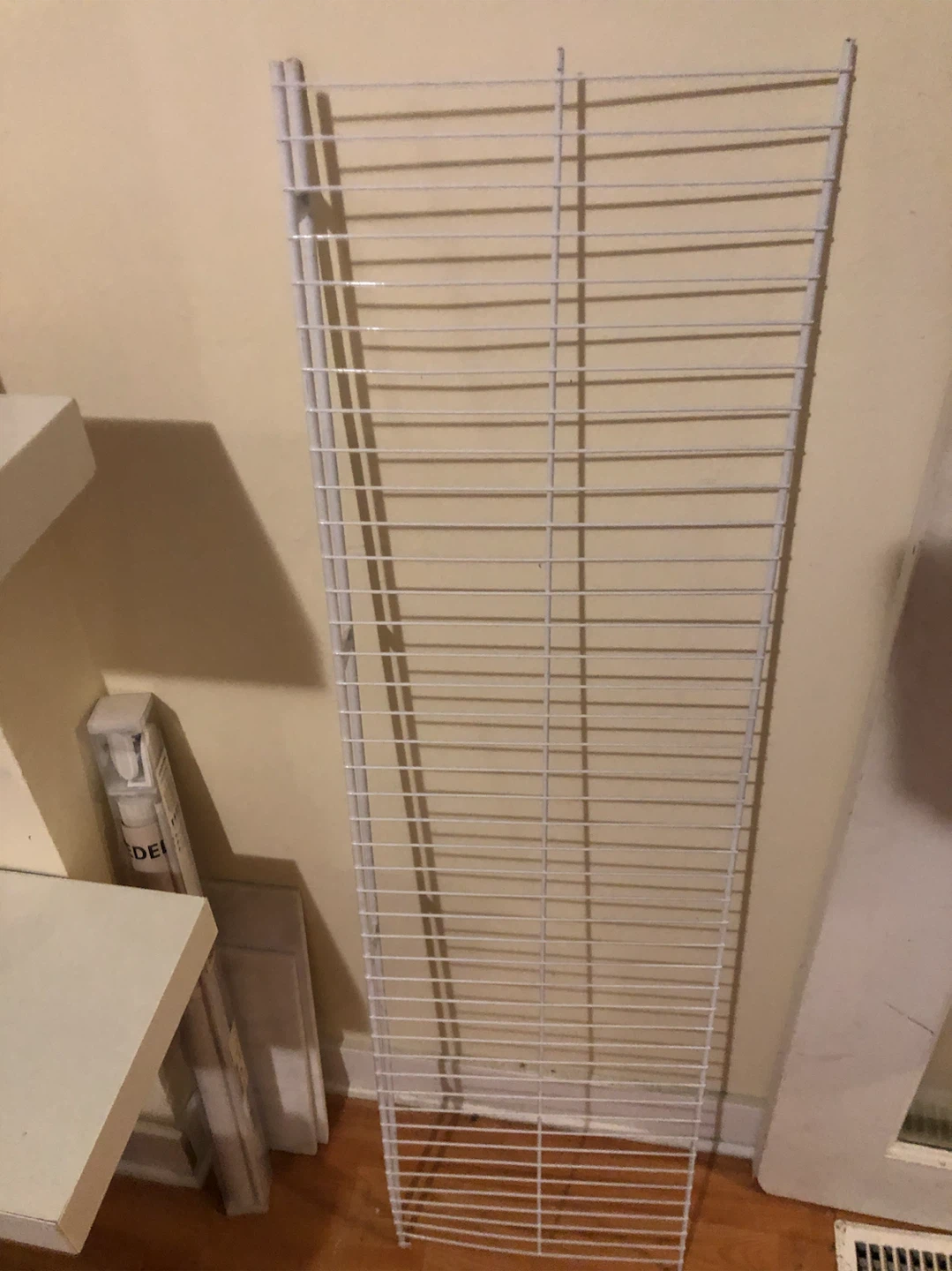 White wire shelving unit