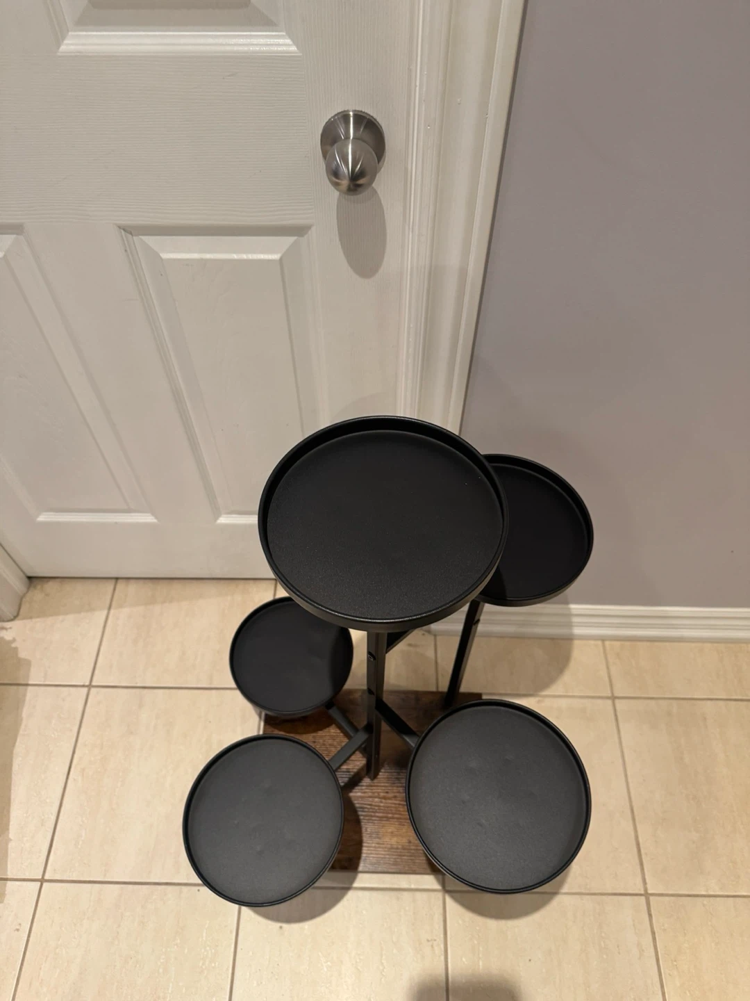 5-Tier Metal Plant Stand with Wood Base - photo 4