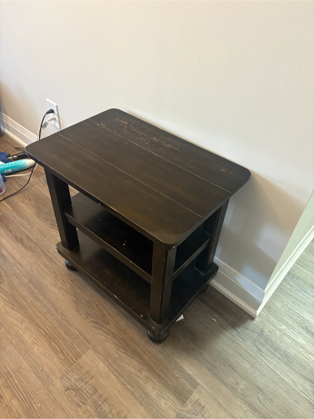 dark brown bedside table - photo 2