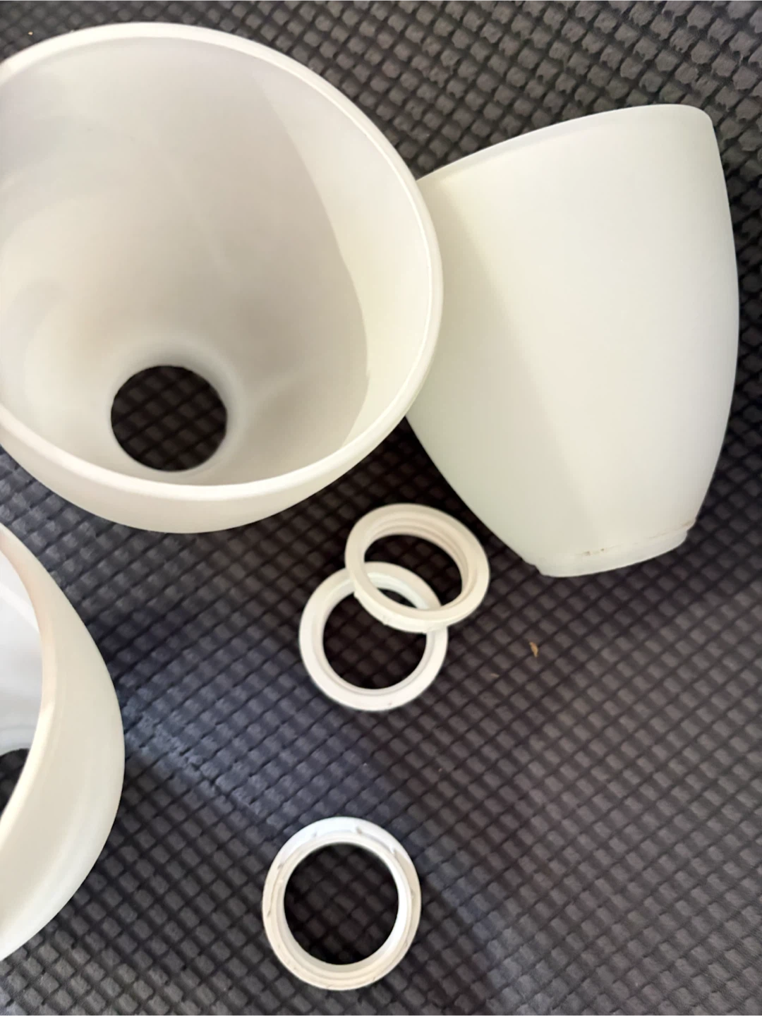 Set of 3 White Glass Lamp Shades