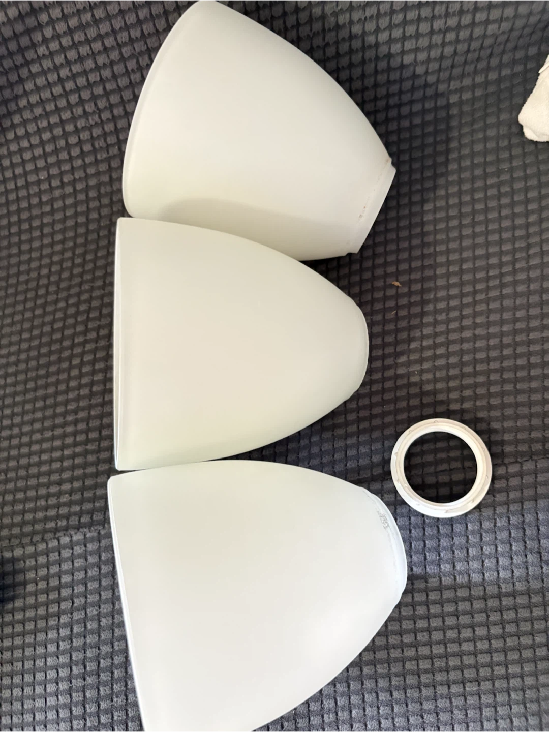 Set of 3 White Glass Lamp Shades - photo 2