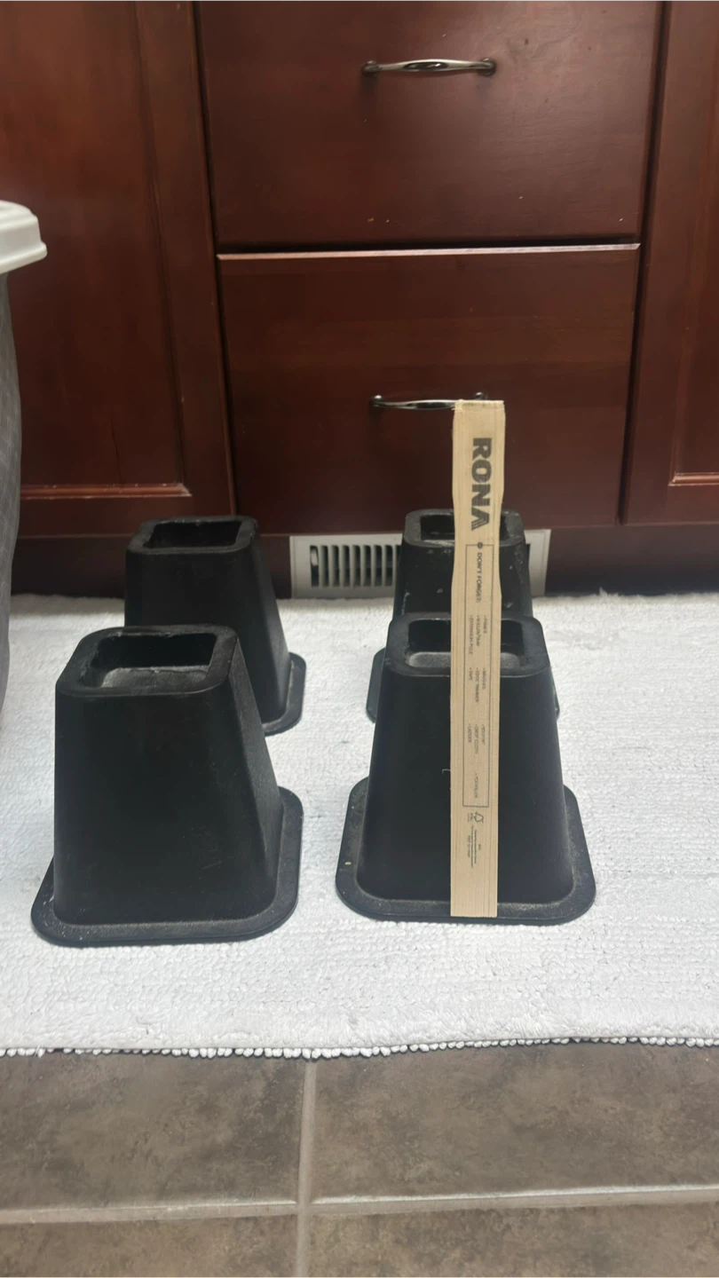 Shepherd Hardware 6 in. Black Bed Risers (4-Pack) - photo 3