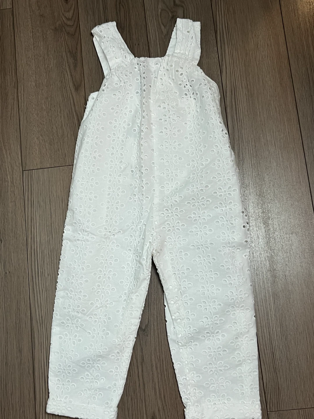 Zara White Eyelet Jumpsuit - Size 3-4 Years