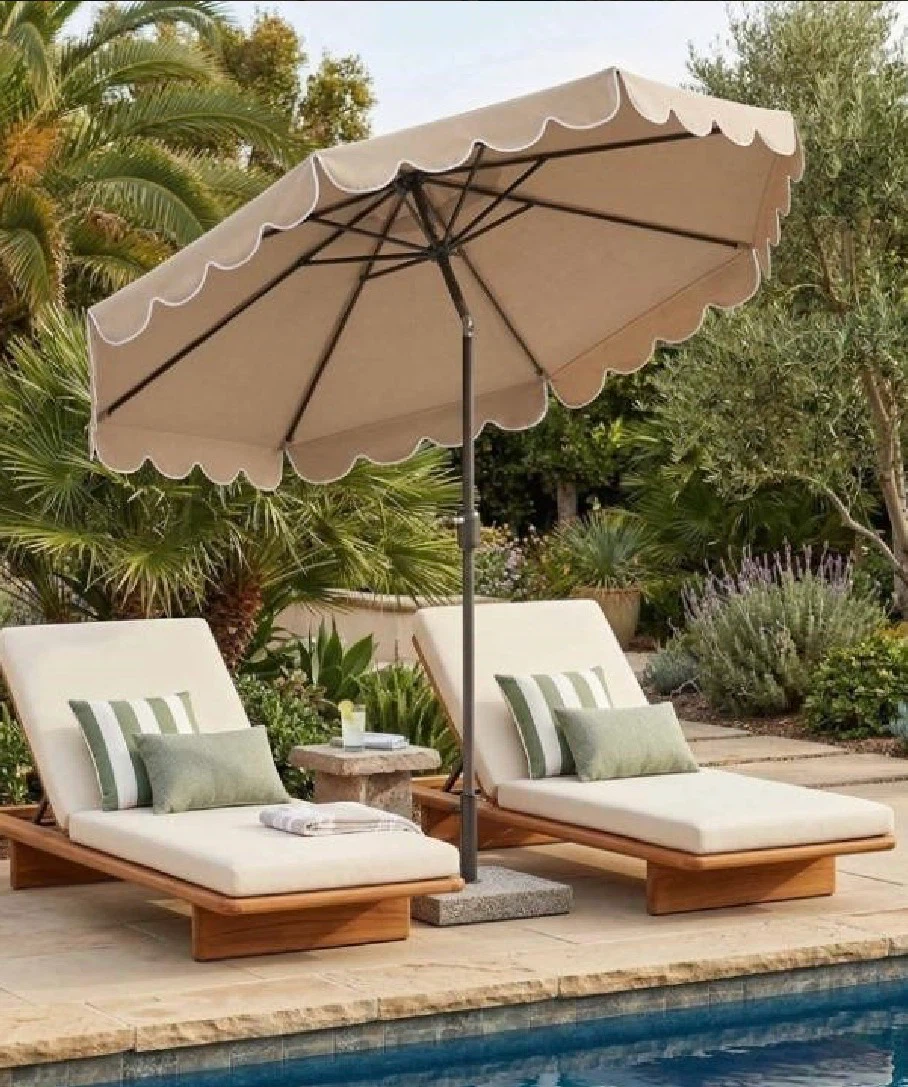 Outdoor Patio Umbrella with Scalloped Edges - photo 2