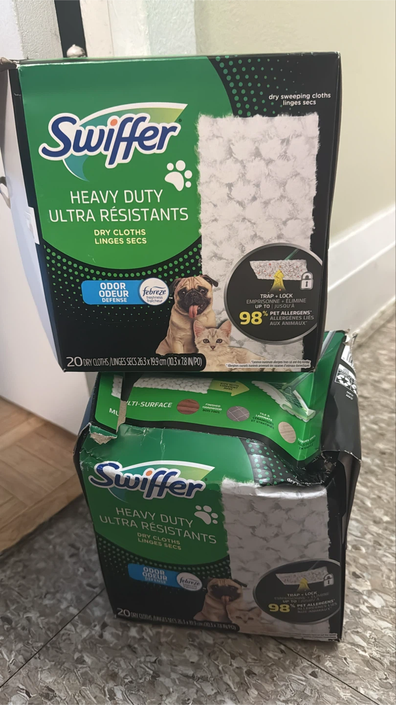 2 boxes Swiffer Heavy Duty Ultra Resistants Dry Sweeping Cloths