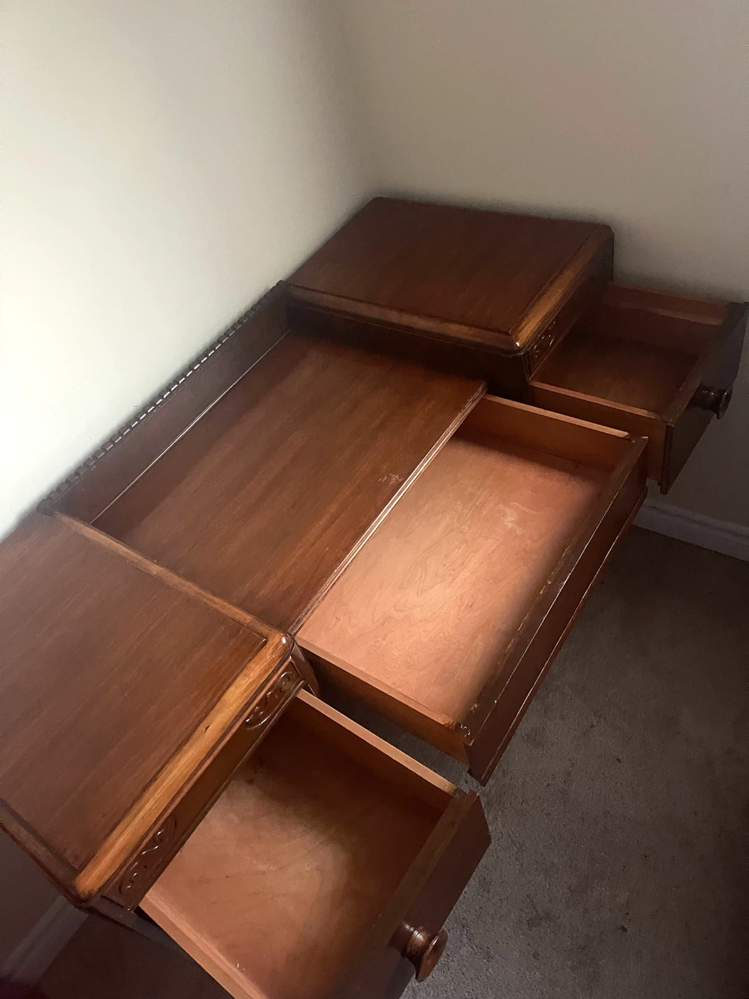 Vintage Wooden Vanity Desk - 7 Drawers - photo 5