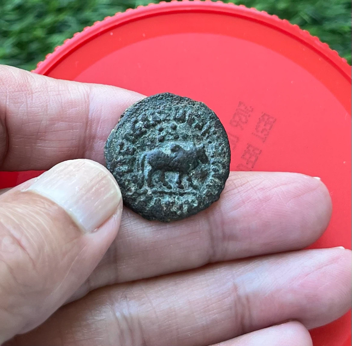 Antique King Azes I Indo-Scythian Ancient Greek Coin - photo 5