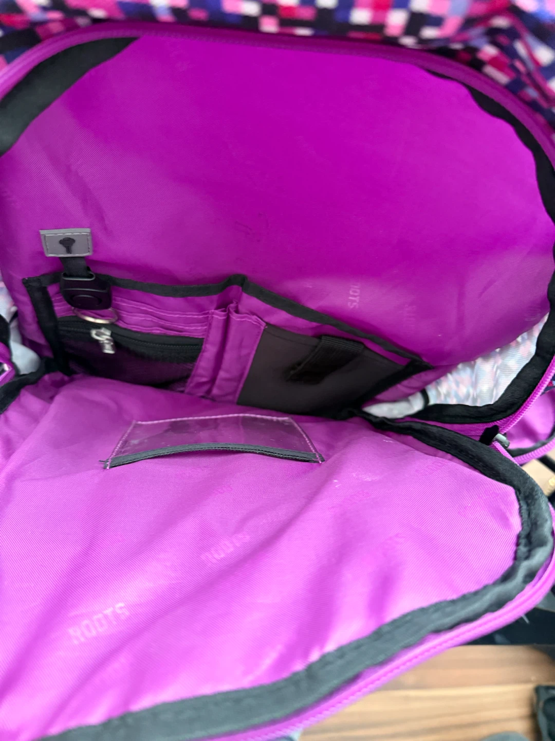 New Roots Backpack colourful pixelated design purple - photo 2