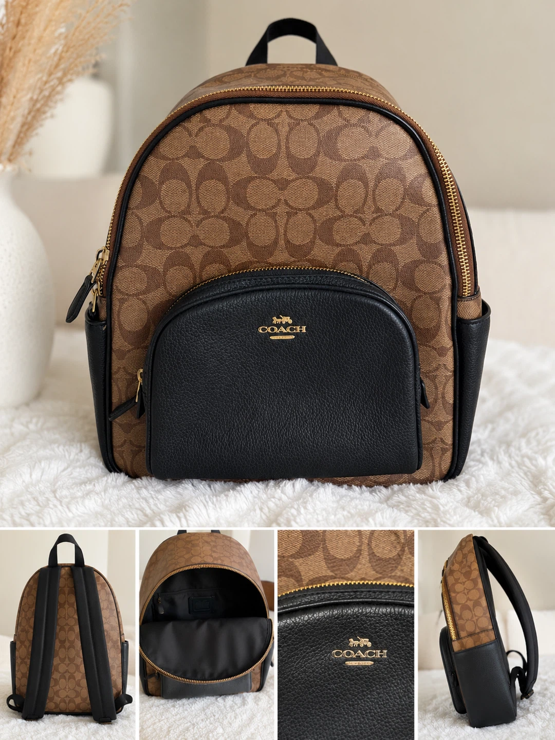 Coach Signature Print Backpack