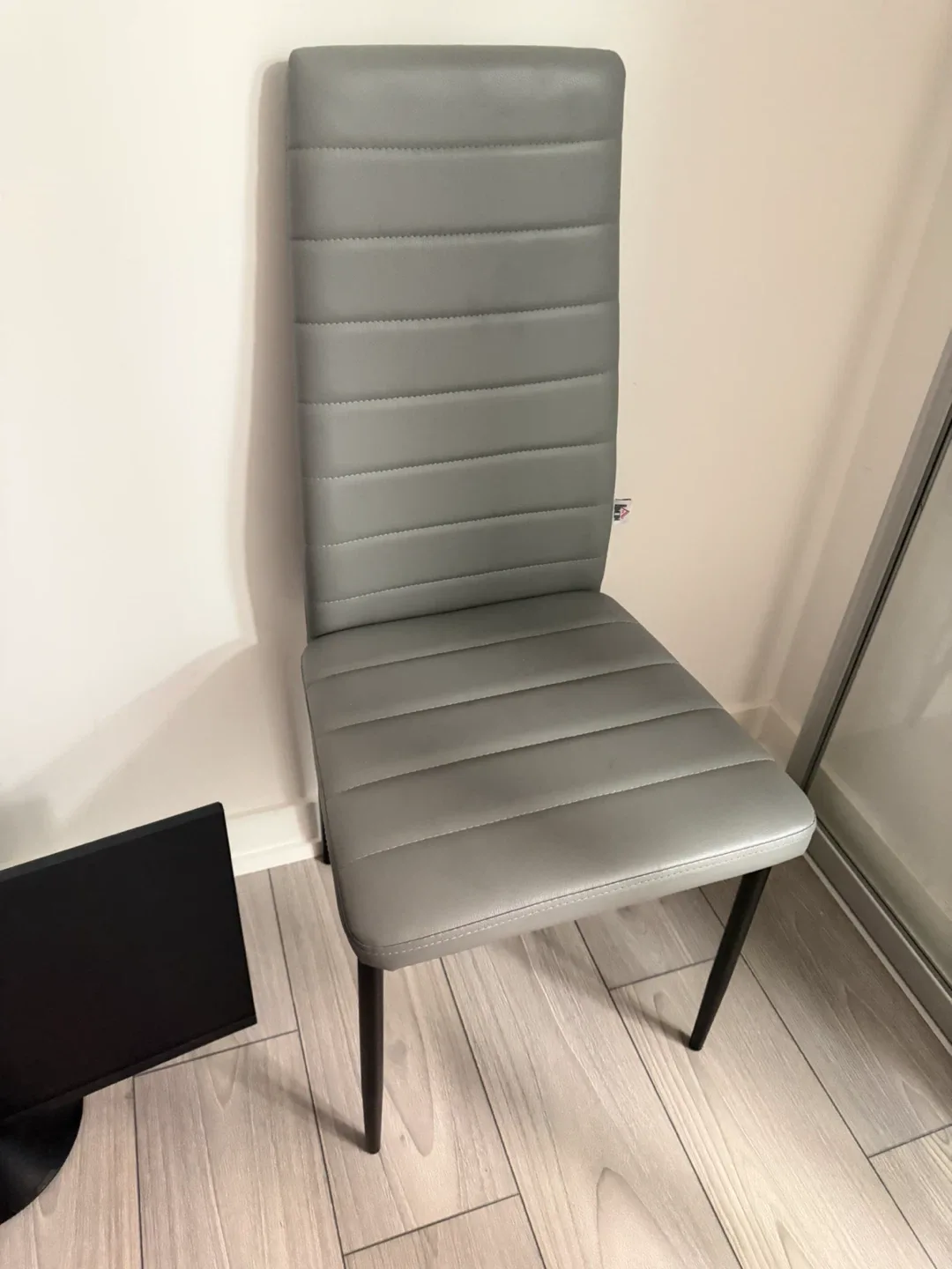 HOMCOM Grey Faux Leather Dining Chair set of 4 - photo 2