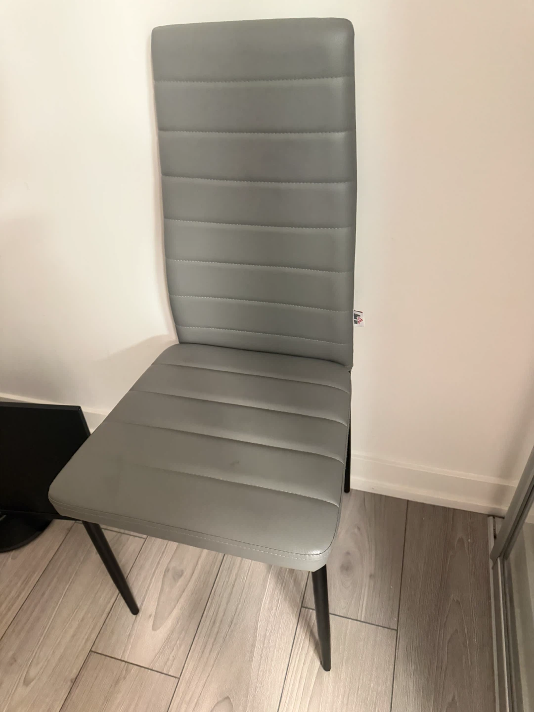 HOMCOM Grey Faux Leather Dining Chair set of 4 - photo 3
