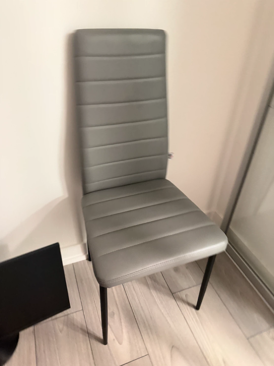 HOMCOM Grey Faux Leather Dining Chair set of 4 - photo 5