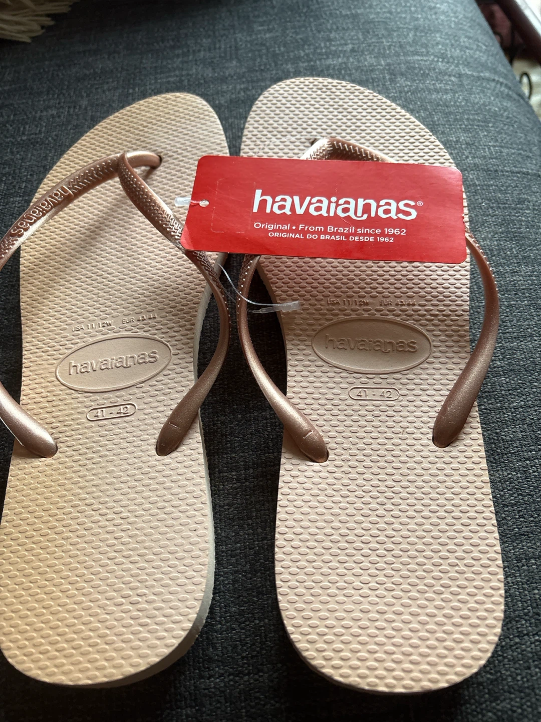 Havaianas Rose Gold Flip Flops Size US 11/12W