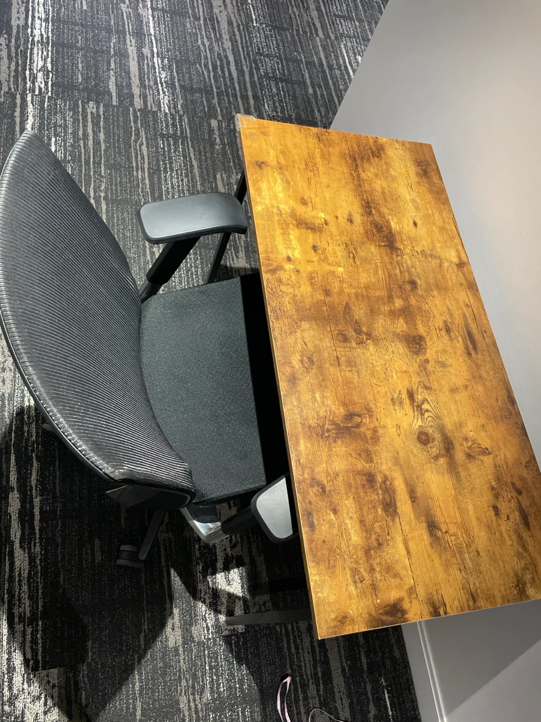 Rustic Wood Grain Computer Desk - photo 4