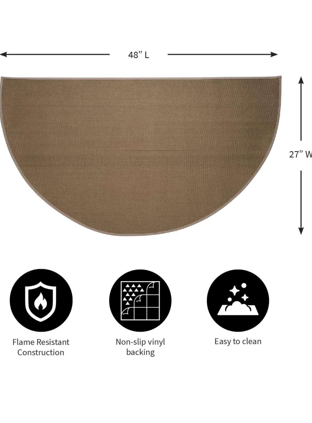 Half-Round Fireplace Hearth Rug - photo 3