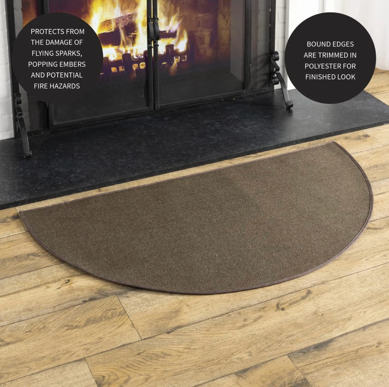 Half-Round Fireplace Hearth Rug - photo 5