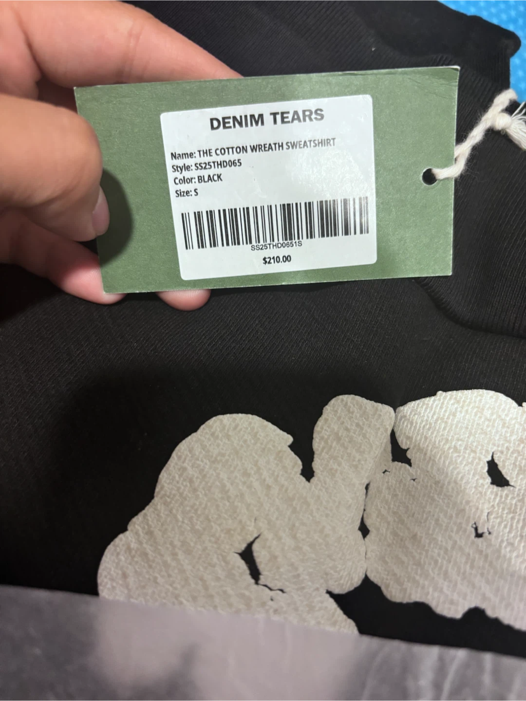 Denim tear hoodie small black - photo 2