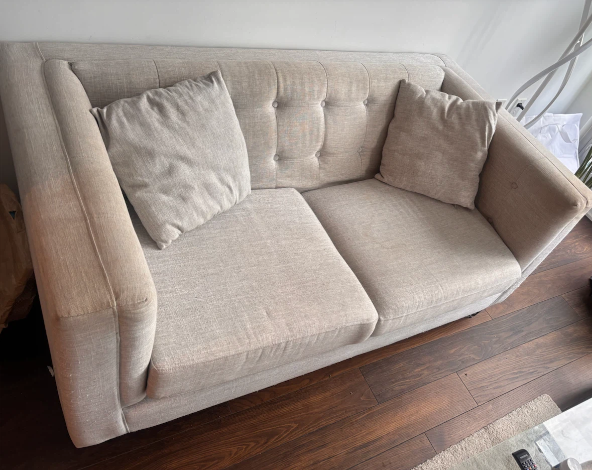 Beige Loveseat Sofa - photo 2