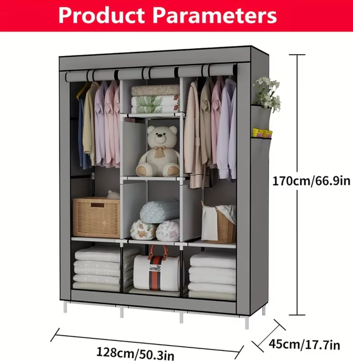 2 Portable Wardrobes -  Closet Organizer - photo 3