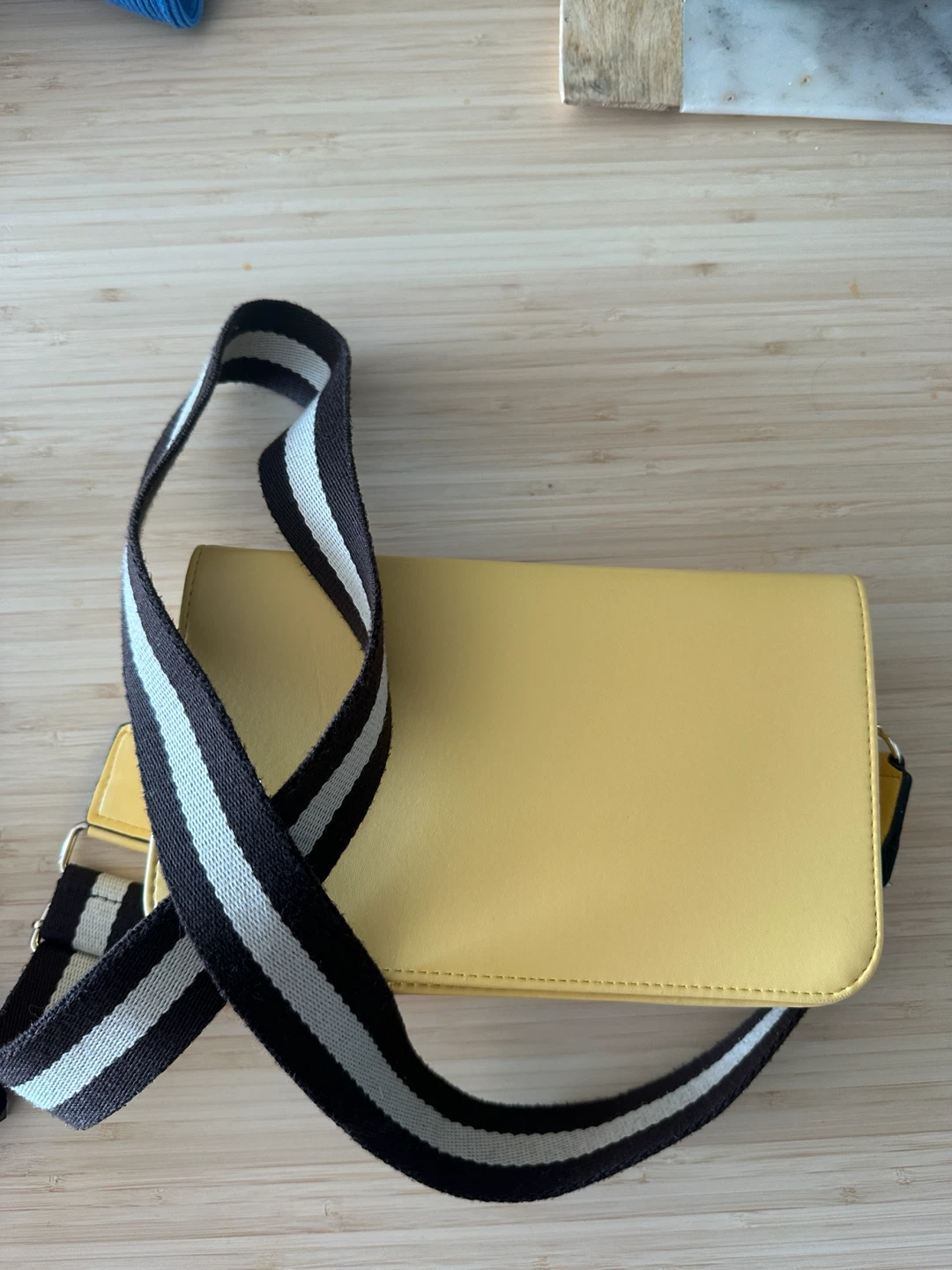 Yellow Bag with Striped Strap - photo 2